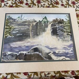 Original waterfall watercolor